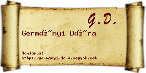 Germányi Dóra névjegykártya
